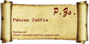 Pénzes Zsófia névjegykártya